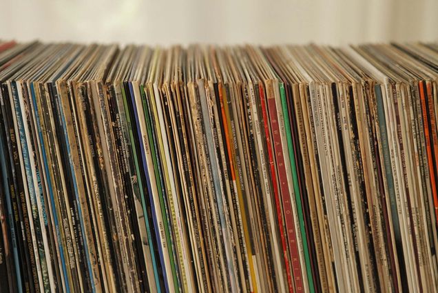 Photo: A shelf of records